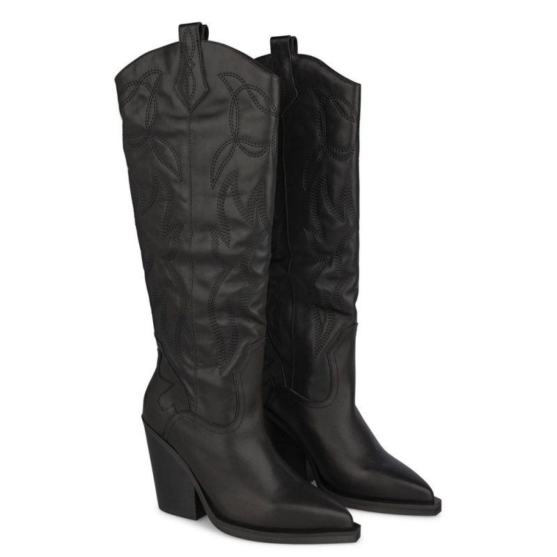 Bottes à Talons Alma En Pena Cowboy Style Boot Noir Femme | KOF-23995080